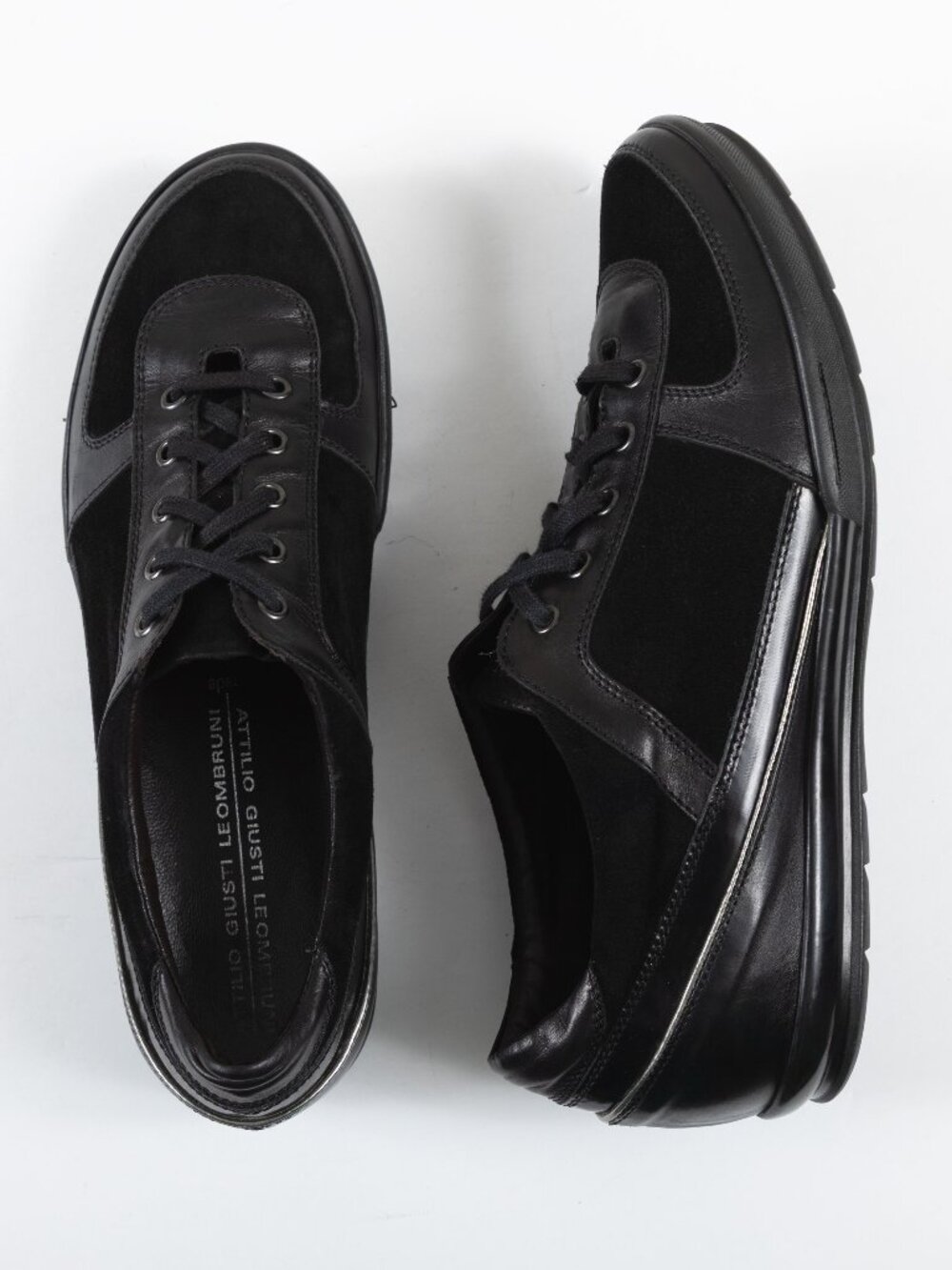 AGL Attilio Giusti Leombruni Black Suede Leather Sneakers EU 39.5 / US 9.5